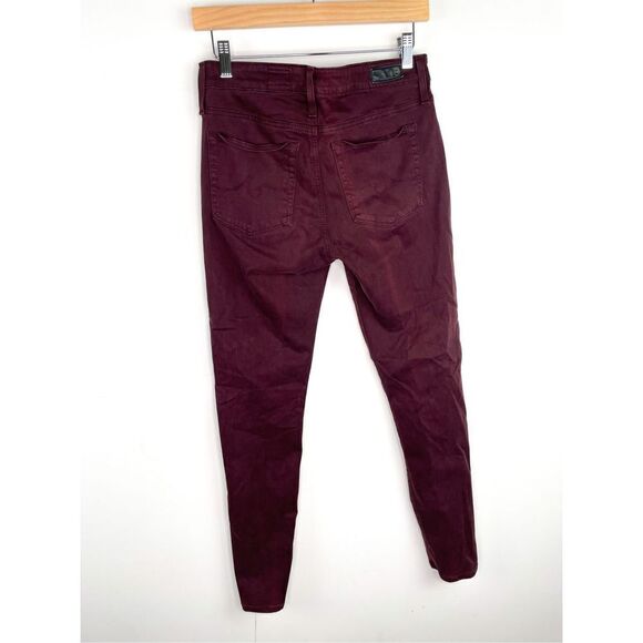 AG Adriano Goldschmied Farrah High Rise Skinny Ankle Jean in Burgundy Size 27 - Picture 10 of 14